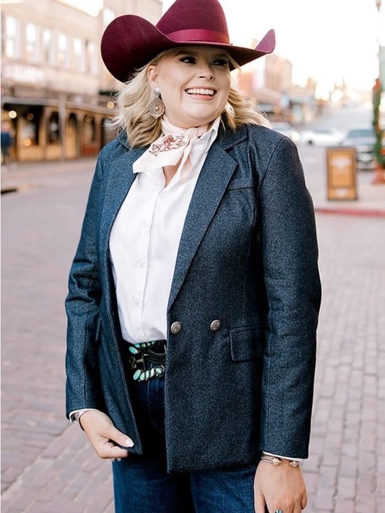 Oh My Stars! Jackets & Blazers - Women's Double-Breasted Blazer in Dark Denim